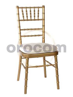 Chaise Aluminium Chiavari Dorée - Assise Beige