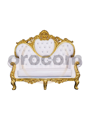 Trône Félicite - Doré et Blanc 2 personnes