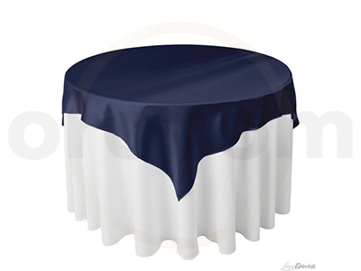 Deux nappes de table - Bleu nuit & Blanc