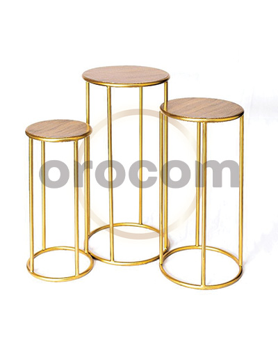 Support Floral doré