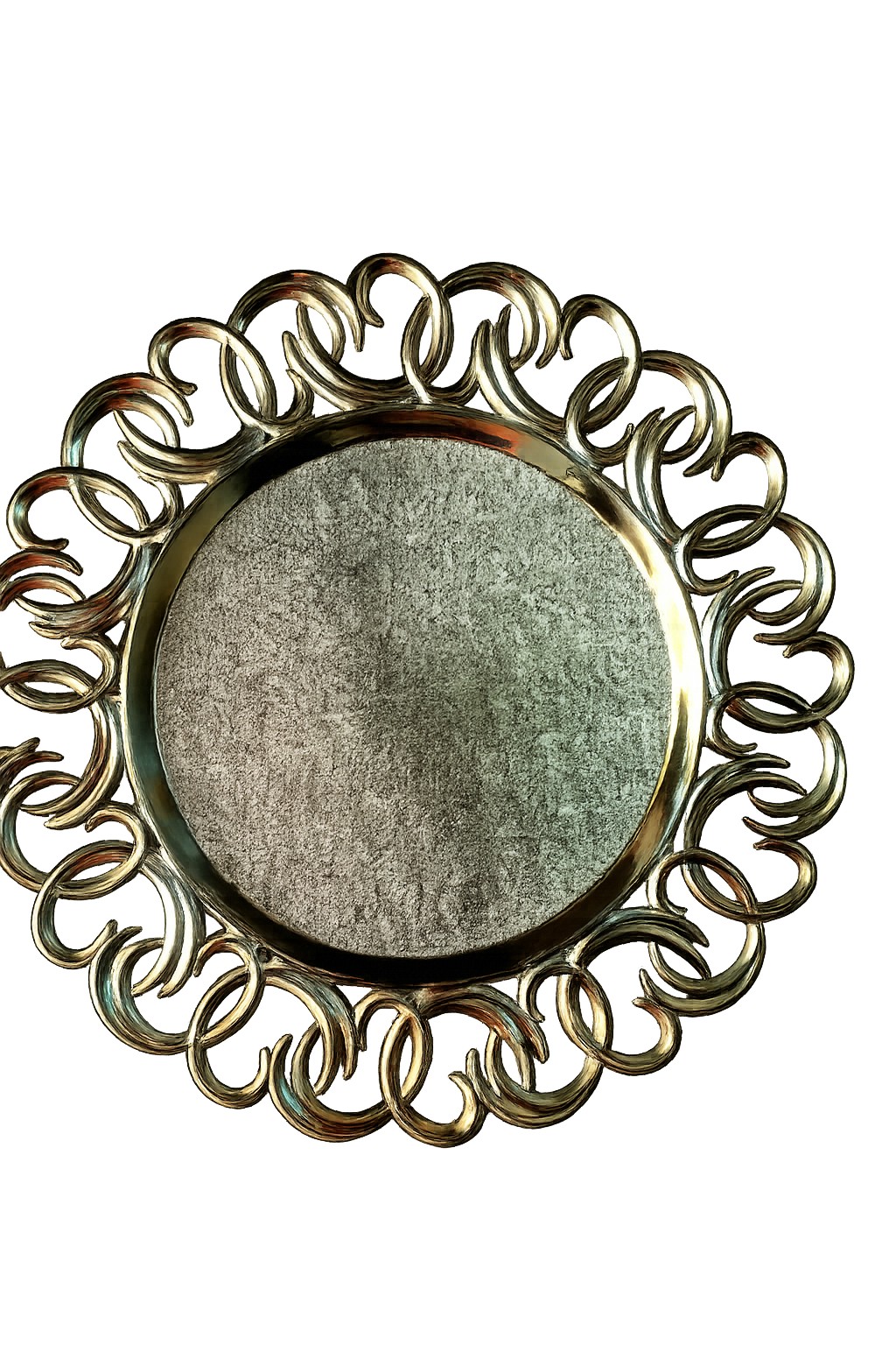 Assiette décorative dorée